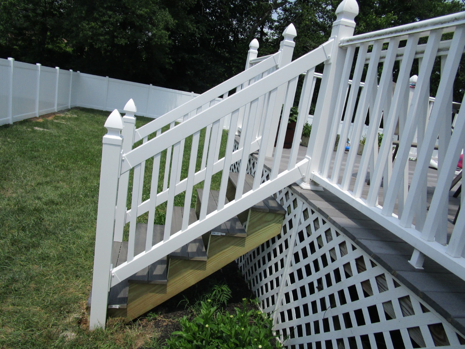 57_stair-rail-with-optional-gothic-caps-white-vinyl Railings - Forrest Fencing