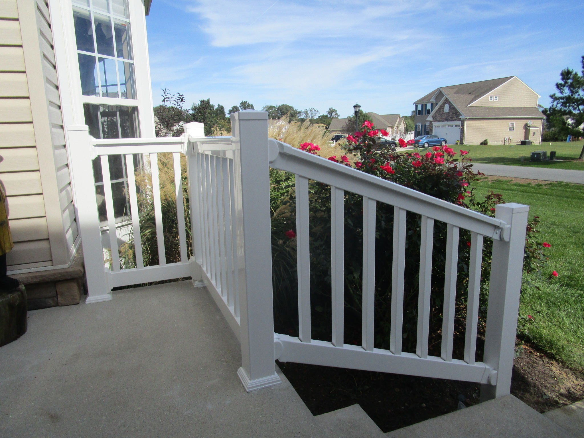 58_white-vinyl-porch-and-stair-railing Railings - Forrest Fencing